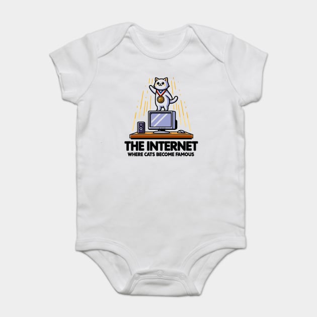 The Internet Where Cats Become Famous Baby Bodysuit by Frank Ring